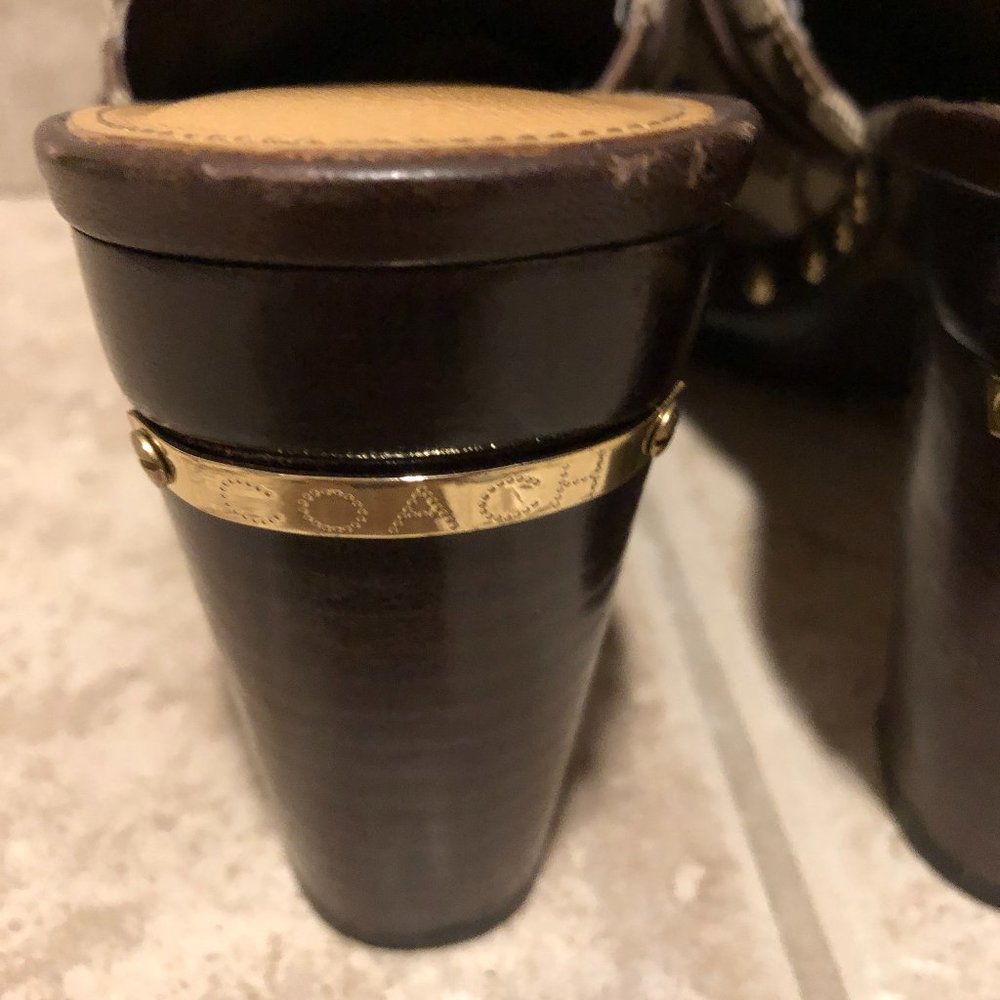 COACH SHASHA MONOGRAMMED PLATFORM HEELED MULES 8.5 - Picture 8 of 15